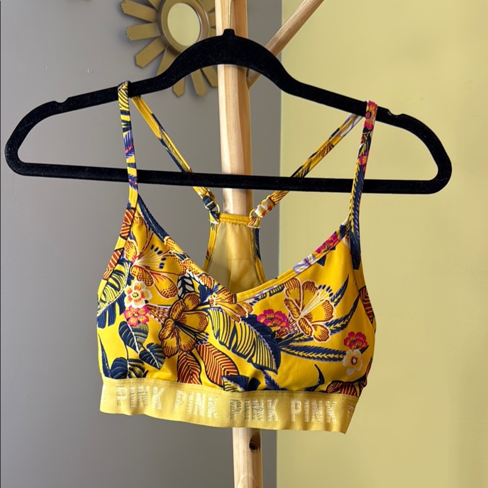 PINK Victoria's Secret Floral Yellow Bralette